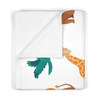 Jungle Safari Soft Fleece Baby Blanket| African Animals Theme Nursery| Safari Theme| Teal Orange Beige