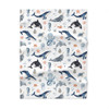 Ocean Life Soft Fleece Baby Blanket| Ocean Theme Nursery| Blue and White Theme