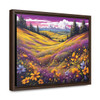 Purple Yellow Flower Field Gallery Canvas Wraps, Horizontal Frame