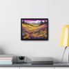 Purple Yellow Flower Field Gallery Canvas Wraps, Horizontal Frame