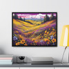 Purple Yellow Flower Field Gallery Canvas Wraps, Horizontal Frame