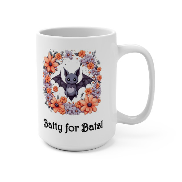 Batty for Bats Gift Bat Mug 15oz|Bat Lovers Mug Cup| Coffee Tea Cocoa| Unique Cup Mug| Gift Idea