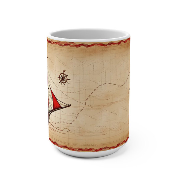 Pirate Map Tea Mug 15oz|Nautical Pirate Theme Design| Coffee Tea Cocoa