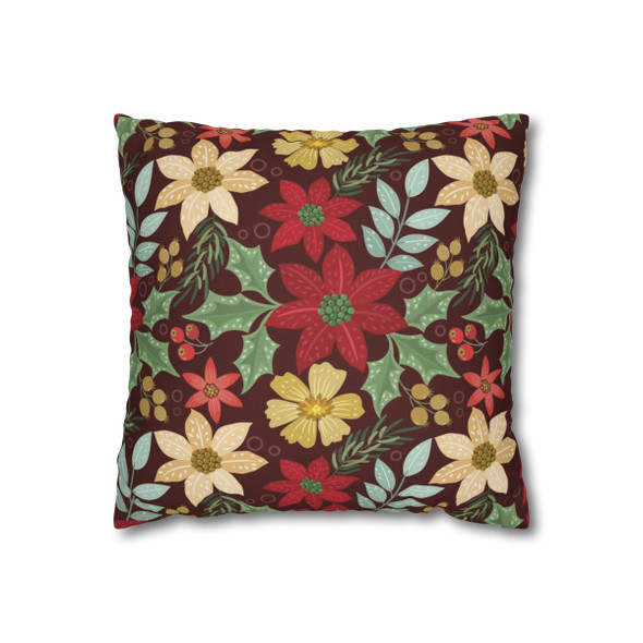 Poinsettia Style Throw Pillows| Living Room Sofa Throw Pillow, Nursery, Bedroom, Dorm Pillow