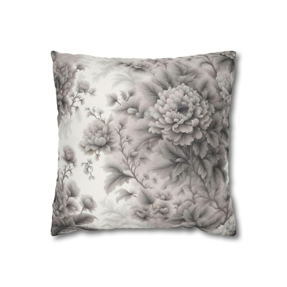 Pillow Case Gray Floral Throw Pillow| Throw Pillows | Living Room, Bedroom, Dorm Room Pillows