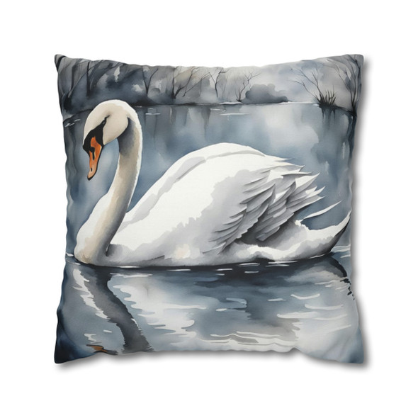 Pillow Case Winter Swan WatercolorThrow Pillows| Swan Throw Pillow | Living Room, Nursery, Bedroom, Dorm Room Pillows