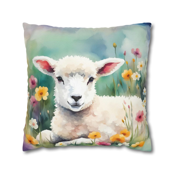 Pillow Case Baby Lamb Easter Throw Pillows| William Morris Inspired Throw Pillow | Cottagecore | Living Room, Dorm Room Pillows