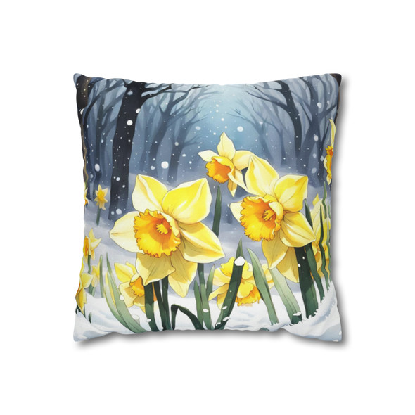 Pillow Case Daffodils in Spring Anime Throw Pillows| Anime Design Throw Pillow | Cottagecore | Living Room, Dorm Room Pillows