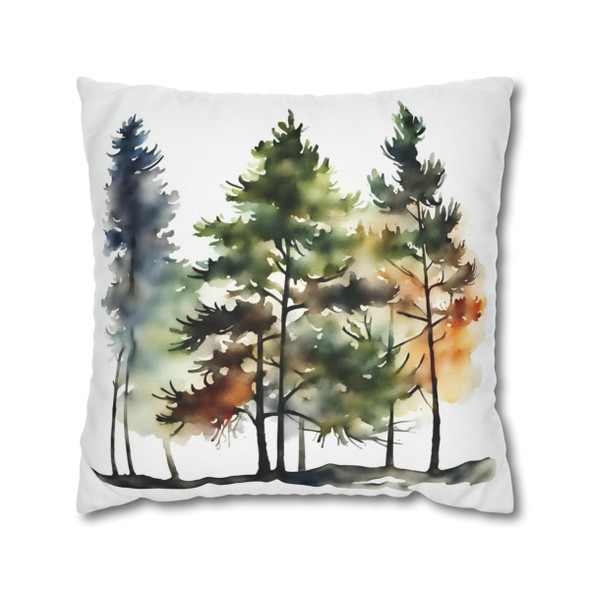 Pillow Case Watercolor Pine Trees Throw Pillows| Artistic Styling Throw Pillow | Spring Cottagecore | Living Room, Dorm Room Pillows