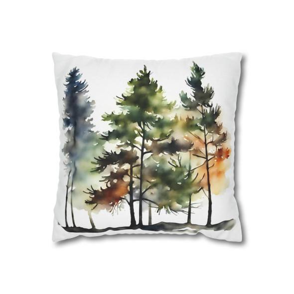 Pillow Case Watercolor Pine Trees Throw Pillows| Artistic Styling Throw Pillow | Spring Cottagecore | Living Room, Dorm Room Pillows