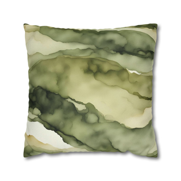 Pillow Case Green Watercolor Pattern Throw Pillows| Green Watercolor Pattern Throw Pillow | Living Room, Nursery, Bedroom, Dorm Room Pillows