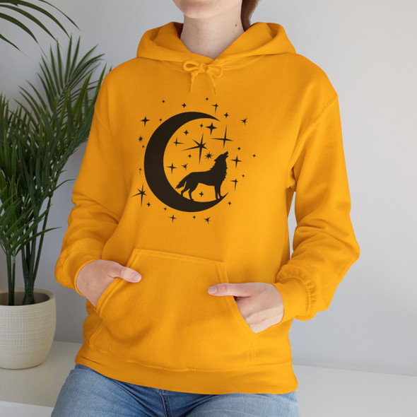 Wolf and Moon Design Unisex Heavy Blend™ Hooded Sweatshirt