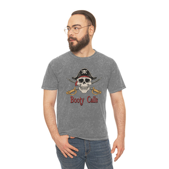 Pirate Booty Calls Mineral Wash T-Shirt| Vintage Styling| Retro Shirt| Pirate Theme
