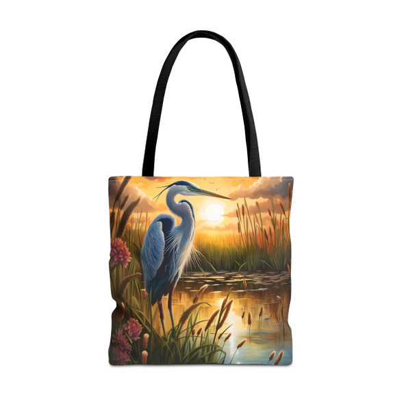 Blue Heron Tote Bag| Book Tote| Wildlife Design Beach Bag| Overnight Tote| Weekender Bag| Three Sizes