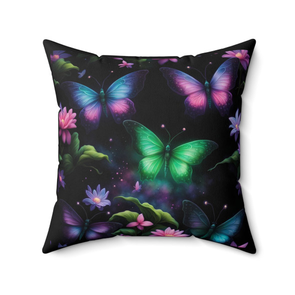 Glowing Butterflies Throw Pillow| 