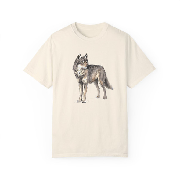 Vintage Retro 90s Wolf T Shirt| Hand-Drawn Design| 90's Nostalgia Tee| Comfort Colors| Unisex Garment-Dyed T-shirt