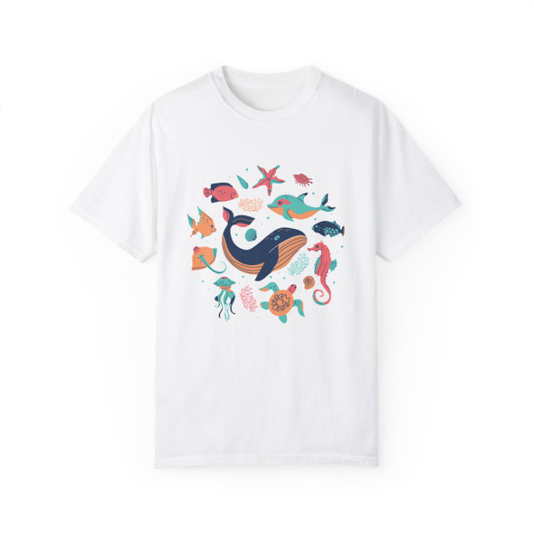 Circle of Sea Life Nautical Ocean Theme  T Shirt| Animal Lovers Tee| Generation X Shirt | Comfort Colors| 