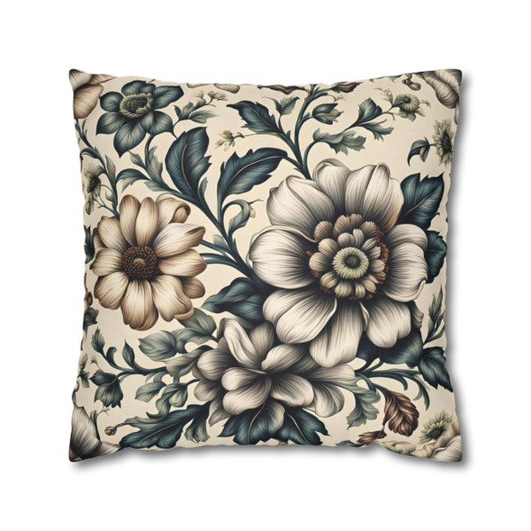Vintage Floral Teal and Cream Throw Pillows| BohoThrow Pillows | Living Room, Bedroom, Dorm Room Pillows