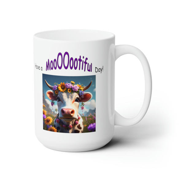 "MooOOootiful Day" Ceramic Cow Mug 15oz
