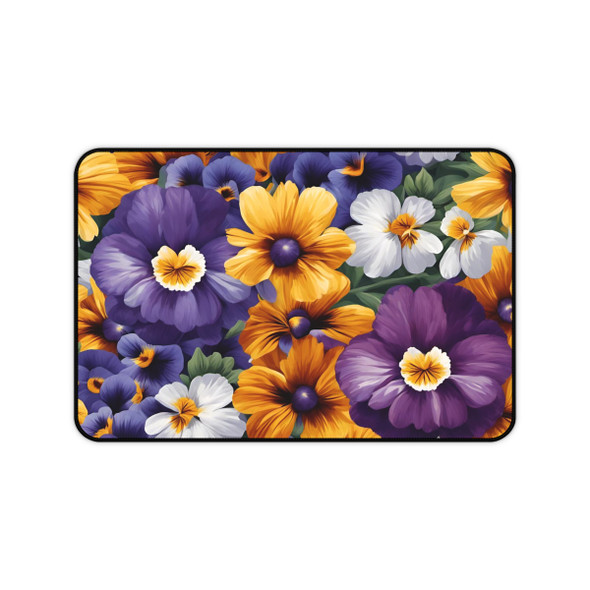 Pretty Pansies Desk Mat Mouse Pad 12 x 18