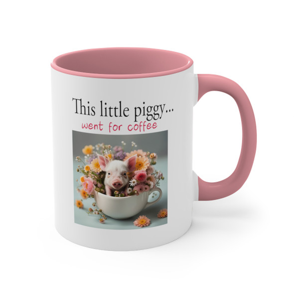Teacup Piglet Accent Coffee Mug, 11oz Two Tone