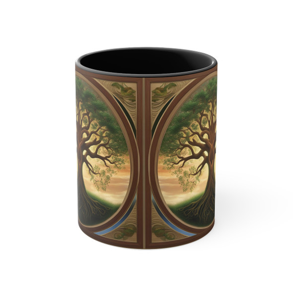 Tree of Life Pattern Accent Coffee Mug, 11oz