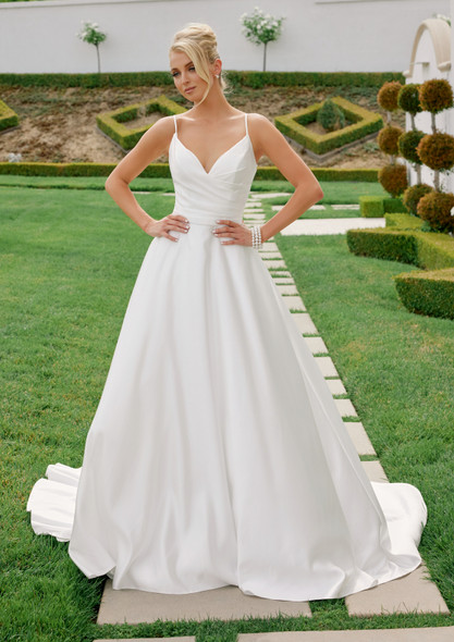 Nox Anabel JE-1015 Satin Minimalist A-line Wedding Gown