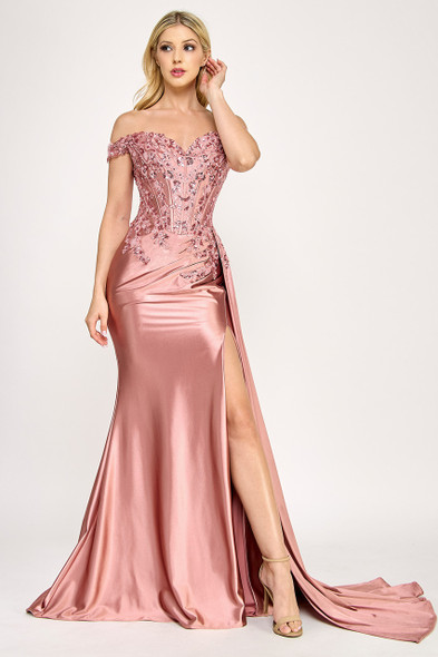 Lenovia 8397 Formal Stretch Satin Prom or Evening Gown