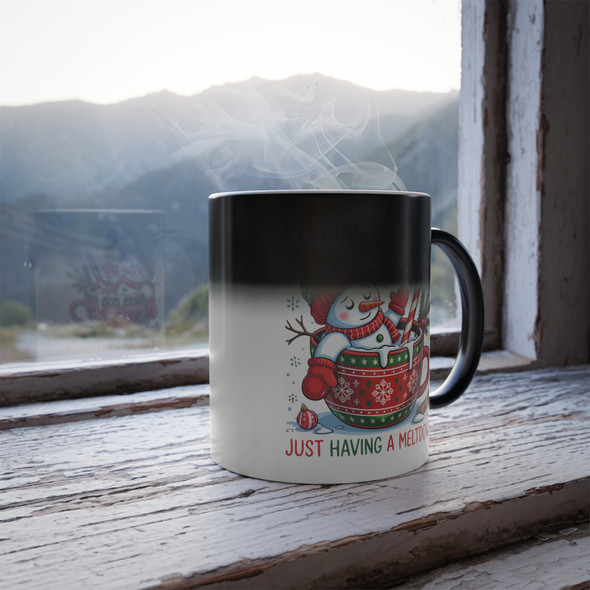 Festive Color Morphing Mug - Funny Holiday Coffee Cup, Christmas Gift for Friends, Winter Decor, Cozy Kitchen Accessory