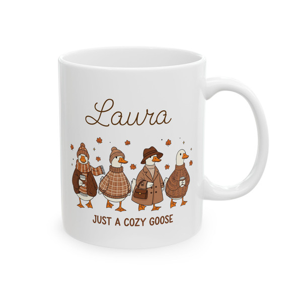 Whimsical Personalized Cozy Goose Mug| Coffee Lovers, Quirky Birthday Gift, Tea Lover, Kitchen Decor, Cocoa Mug