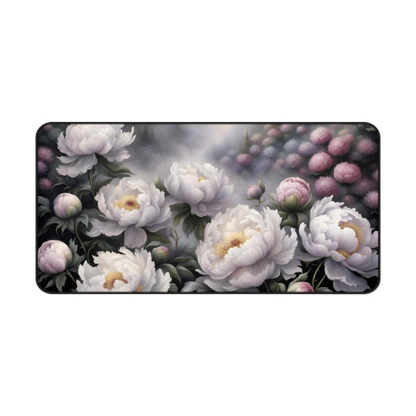 Peonies in the Mist Desk Mat Mousepad. Three sizes.