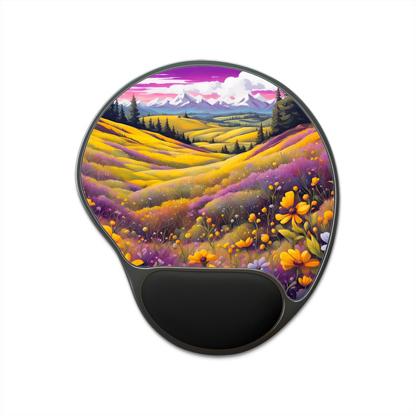 Mouse Pad With Vibrant Floral Landscape, Ergonomic Desk Accessory, Gift for Gamers, Office Decor, Computer Accessories, Gift for Her