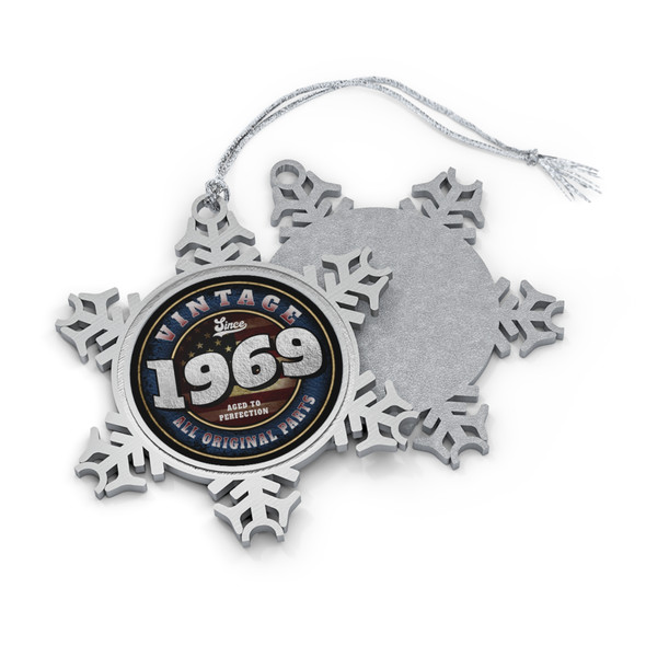 Vintage 1969 Pewter Snowflake Ornament, Holiday Decor, Christmas Gift, Tree Decoration, Winter Keepsake