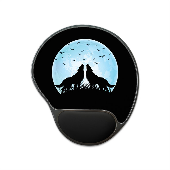 Moonlit Wolf Mouse Pad with Wrist Rest, Gaming Desk Accessory, Office Decor, Gift for Animal Lovers, Work From Home Essentials