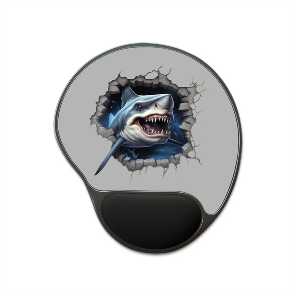 Ocean Theme 3 Dimensional Mouse Pad with Wrist Rest, Shark Desk Accessory, Gift for Gamer, Office Decor, Unique Computer Accessories