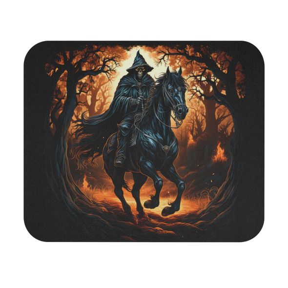Mystical Horse And Rider Mouse Pad, Fantasy Decor, Gamer Gift, Office Desk Accessory, Halloween Themed