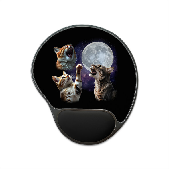 Weird Chaos Cat Moon Mouse Pad with Wrist Rest, Cute Office Accessory, Animal Lover Gift, Gaming Mousepad, Home Office Decor