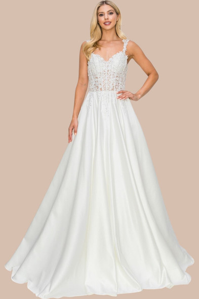 Cinderella Couture 8041J Satin and Lace Minimalist Wedding Gown