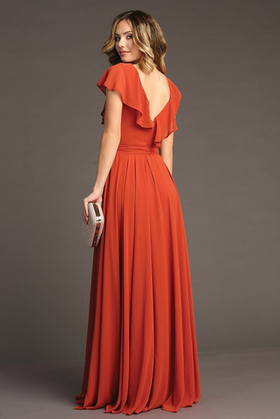 Chicas C2403 Chiffon Bridesmaids Dress With Ruffle Sleeves