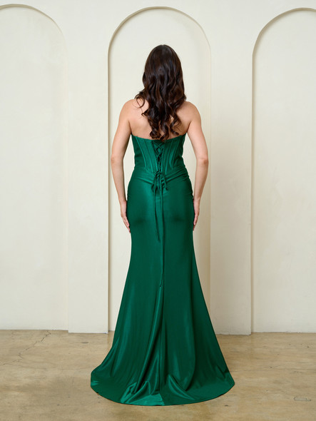 Eva USA 5310 Stretch Satin Fitted Prom or Evening Gown