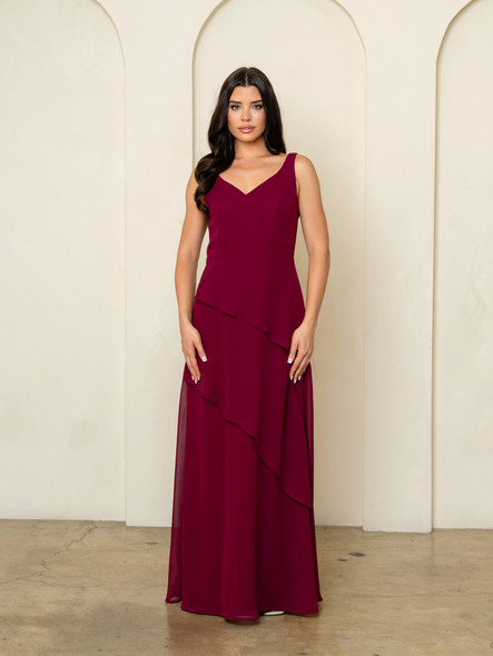 Eva USA 3538 Chiffon Layered Bridesmaid Or Mothers Gown With Poncho