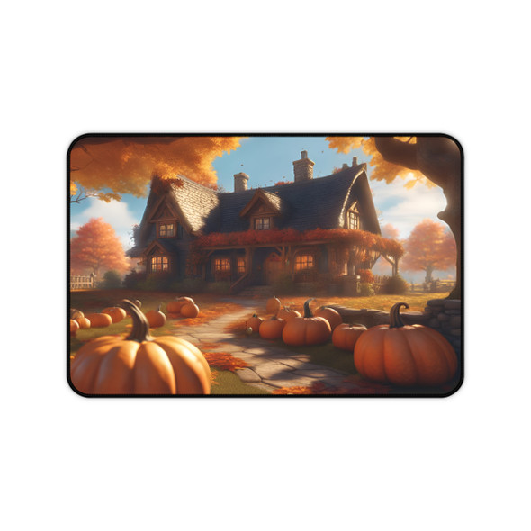 Fall Cottage Desk Mat Mouse Pad 12 X 18