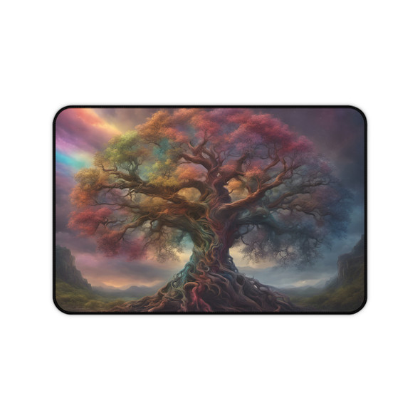 Rainbow Tree of Life Desk Mat Mouse Pad 12 x 18
