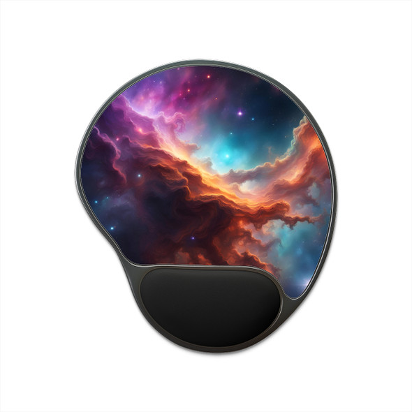 Space Nebula Design Mouse Pad With Wrist Rest Ergonomic for Carpal Tunnel