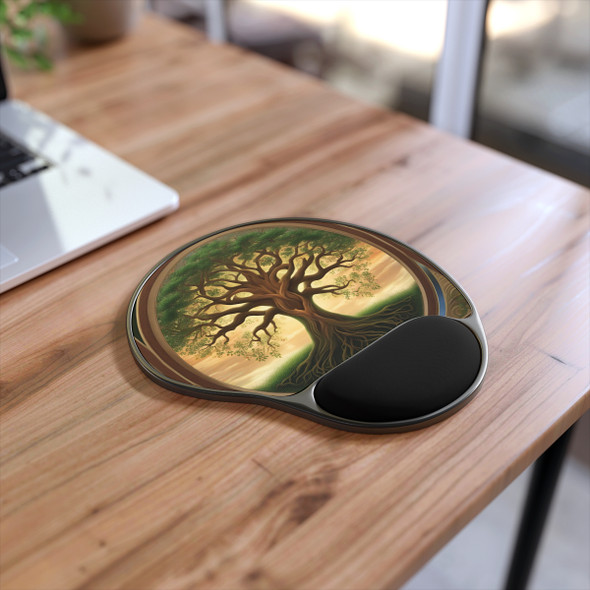 Tree of Life Pattern Mouse Pad With Wrist Rest