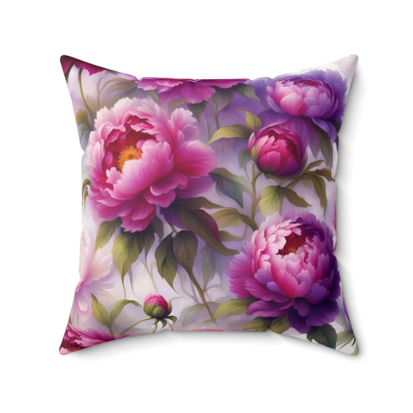 Peonies in Fuchsia and Orchid Throw Pillow| Living Room Sofa or Bedroom Pillow| Zippered INSERT PILLOW INCLUDED