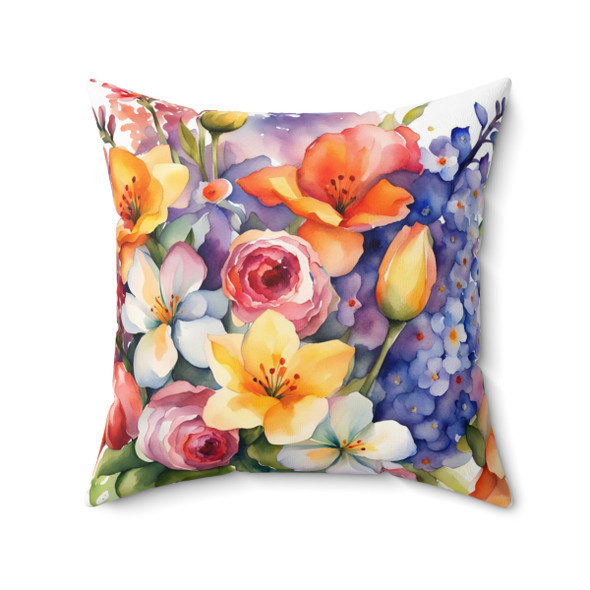 Splash of Spring Decorative Accent Throw Pillow Sofa Couch Living Room Decor pillows bed bedroom zipper washable cover flowers Easter
