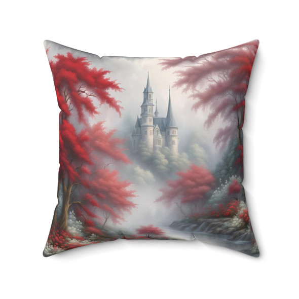 Red Toile Inspired Throw Pillow