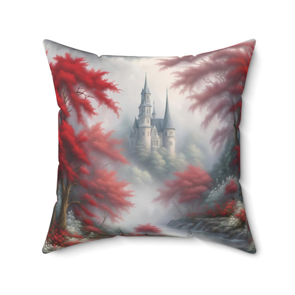 Red Toile Inspired Throw Pillow