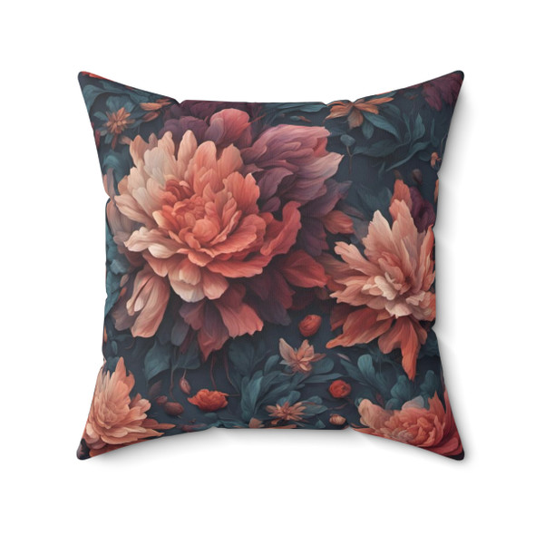 Peonies in Peach Floral Throw Pillow